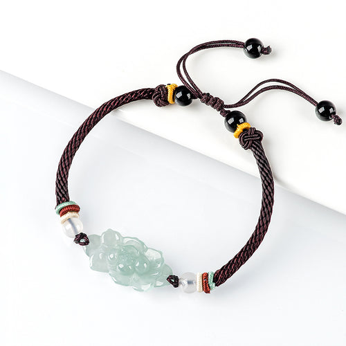 Natural Jade Bracelet Lotus Jadeite Bracelet