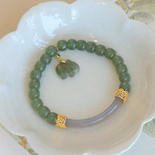 Natural Jade Bracelet Nephrite Elephant Silver Bracelet