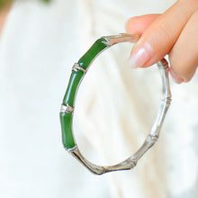 Natural Jade Bracelet Nephrite Silver Bracelet