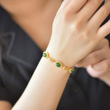 Natural Jade Bracelet Nephrite Silver Bracelet