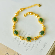 Natural Jade Bracelet Nephrite Silver Bracelet