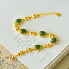 Natural Jade Bracelet Nephrite Silver Bracelet