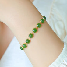 Natural Jade Bracelet Nephrite Silver Bracelet