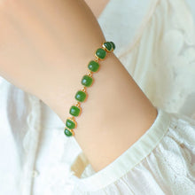 Natural Jade Bracelet Nephrite Silver Bracelet