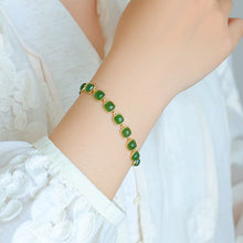 Natural Jade Bracelet Nephrite Silver Bracelet