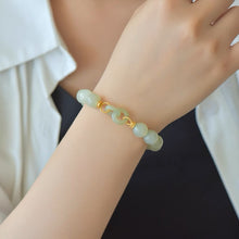 Natural Jade Bracelet Nephrite Silver Bracelet