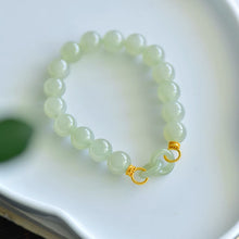 Natural Jade Bracelet Nephrite Silver Bracelet