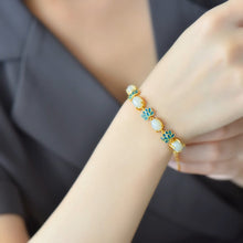 Natural Jade Bracelet Nephrite Silver Bracelet