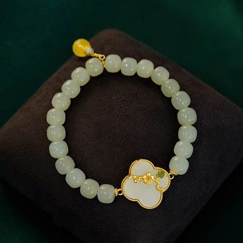 Natural Jade Bracelet Nephrite Silver Bracelet