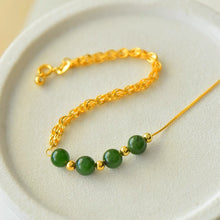Natural Jade Bracelet Nephrite Silver Bracelet
