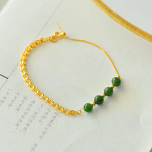 Natural Jade Bracelet Nephrite Silver Bracelet