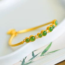 Natural Jade Bracelet Nephrite Silver Bracelet