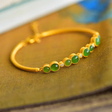 Natural Jade Bracelet Nephrite Silver Bracelet