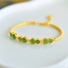 Natural Jade Bracelet Nephrite Silver Bracelet