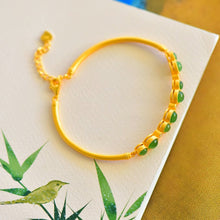 Natural Jade Bracelet Nephrite Silver Bracelet