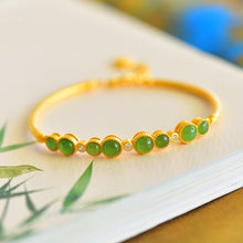 Natural Jade Bracelet Nephrite Silver Bracelet