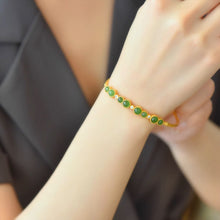 Natural Jade Bracelet Nephrite Silver Bracelet