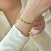 Natural Jade Bracelet Nephrite Silver Bracelet
