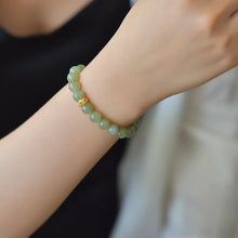Natural Jade Bracelet Nephrite Silver Bracelet