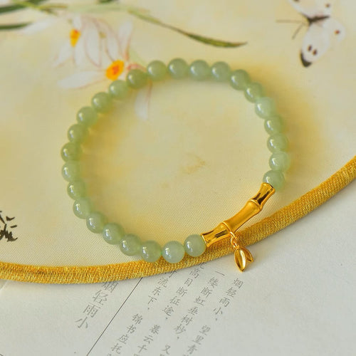 Natural Jade Bracelet Nephrite Silver Bracelet
