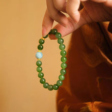 Natural Jade Bracelet Nephrite Silver Bracelet