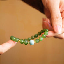 Natural Jade Bracelet Nephrite Silver Bracelet