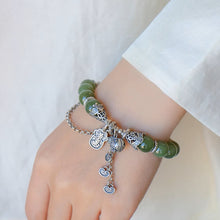 Natural Jade Bracelet Nephrite Silver Bracelet