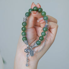Natural Jade Bracelet Nephrite Silver Bracelet
