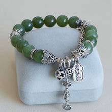 Natural Jade Bracelet Nephrite Silver Bracelet