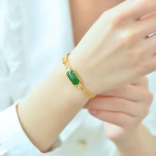 Natural Jade Bracelet Nephrite Silver Bracelet
