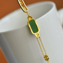 Natural Jade Bracelet Nephrite Silver Bracelet