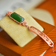 Natural Jade Bracelet Nephrite Silver Bracelet