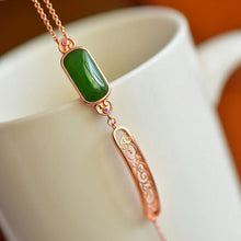 Natural Jade Bracelet Nephrite Silver Bracelet