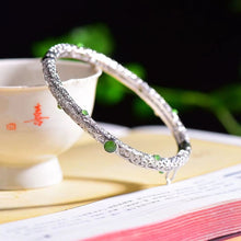 Natural Jade Bracelet Nephrite Silver Bracelet