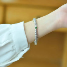 Natural Jade Bracelet Nephrite Silver Bracelet