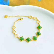 Natural Jade Bracelet Nephrite Silver Bracelet