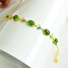 Natural Jade Bracelet Nephrite Silver Butterfly Bracelet