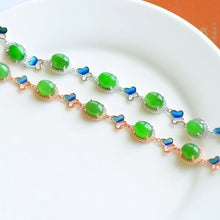 Natural Jade Bracelet Nephrite Silver Butterfly Bracelet
