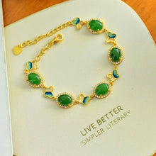 Natural Jade Bracelet Nephrite Silver Butterfly Bracelet