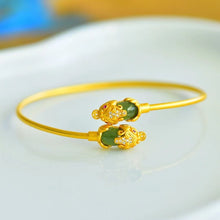 Natural Jade Bracelet Nephrite Silver Pixiu Bracelet
