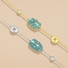 Natural Jade Bracelet Pixiu Silver Jadeite Bracelet
