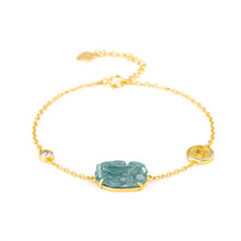 Natural Jade Bracelet Pixiu Silver Jadeite Bracelet