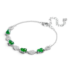 Natural Jade Bracelet Silver Hulu Jadeite Bracelet