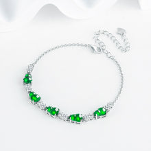 Natural Jade Bracelet Silver Hulu Jadeite Bracelet
