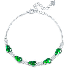Natural Jade Bracelet Silver Hulu Jadeite Bracelet