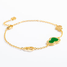 Natural Jade Bracelet Silver Hulu Jadeite Bracelet