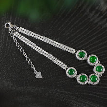 Natural Jade Bracelet Silver Jadeite Bracelet