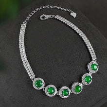 Natural Jade Bracelet Silver Jadeite Bracelet