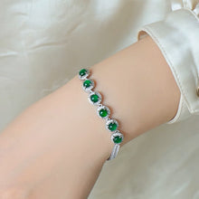 Natural Jade Bracelet Silver Jadeite Bracelet