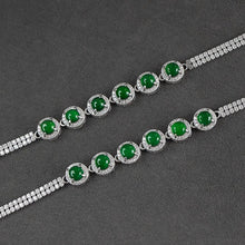 Natural Jade Bracelet Silver Jadeite Bracelet